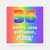 36th Birthday: Colorful, Fun Rainbow Pattern # 36 Serviette (Vorderseite)