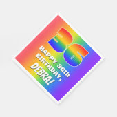36th Birthday: Colorful, Fun Rainbow Pattern # 36 Serviette (Ecke)
