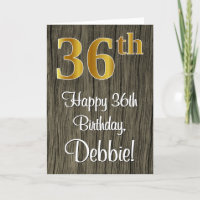 36th Birthday: Elegant Faux Gold Look #, Faux Wood