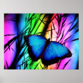 370729 RAINBOW DIGITAL BUTTERFLY REALISMUS BACKGRO POSTER (Vorne)