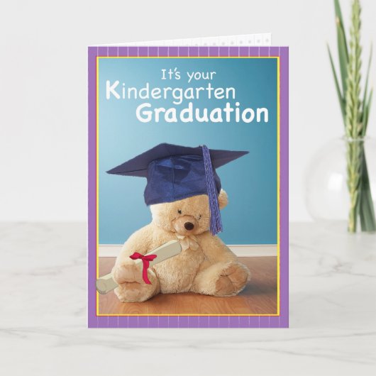 3734 Kindergarten Graduation Teddy Bear Karte (Vorderseite)