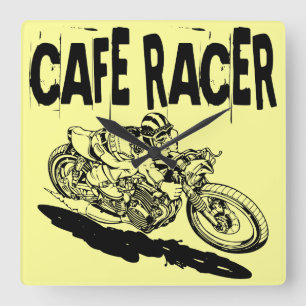 379 Café-Racer Quadratische Wanduhr