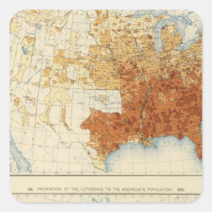 37 Baptisten, Lutheraner 1890 Quadratischer Aufkleber
