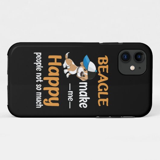 37 Beagle macht mich glücklich Case-Mate iPhone Hülle (Rückseite (Horizontal))