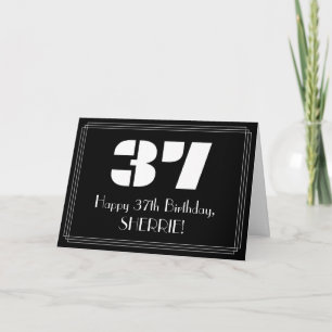 37. Geburtstag: Art Deco inspiriertes Aussehen "37 Karte