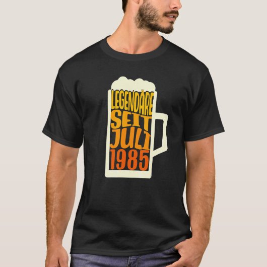 37. Geburtstag Bierleder Seit Juli 1985 T-Shirt (Vorderseite)