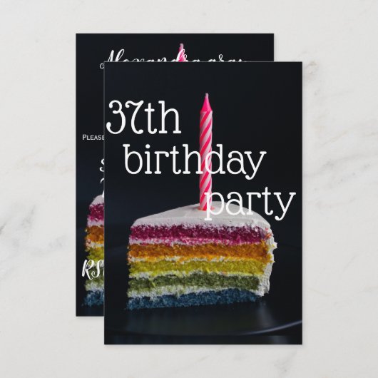 37. Geburtstag Einladung (Vorne/Hinten)
