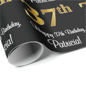 37. Geburtstag: Elegante Luxuriöse Imitate Gold Lo Geschenkpapier (Rolleneckpunkt)