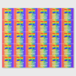 37. Geburtstag: Farbiges, lustiges Regenbogenmuste Geschenkpapier