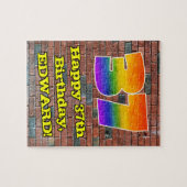 37. Geburtstag: Fun Graffiti-Inspiriert Regenbogen Puzzle (Horizontal)
