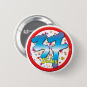 37. Geburtstag heute Button (Vorne & Hinten)