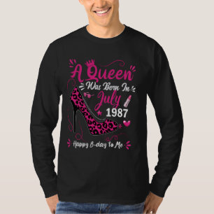 37. Geburtstag High Heel eine Königin wurde Gebore T-Shirt