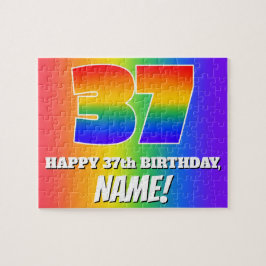 37. Geburtstag — mehrfarbiges Regenbogenmuster "37 Puzzle