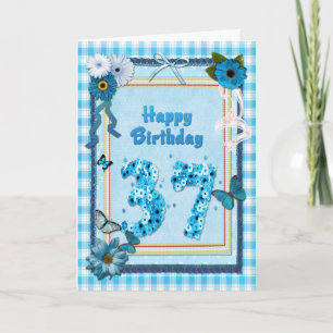 37. Geburtstag mit Scrapbook-Effekt Karte