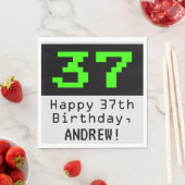 37. Geburtstag - Nerdy / Geeky Style "37" & Name Serviette (Beispiel)