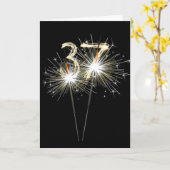 37. Geburtstag Sparklers auf schwarz Karte (Gelbe Blume)