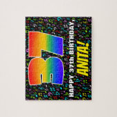 37. Geburtstag — Spaß, bunte Musiksymbole & "37" Puzzle (Vertikal)