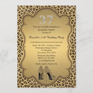37., Geburtstags-Party 37., Cheetah-hohe Einladung