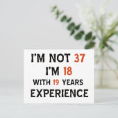 37. Geburtstagsdesigns Postkarte (Stehend Vorderseite)