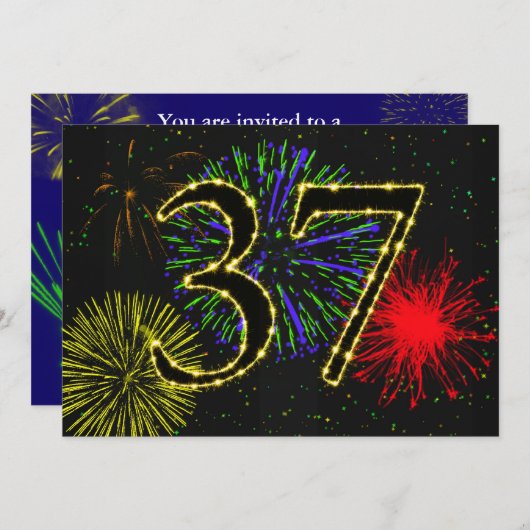37. Geburtstagsfeier Einladung (Vorne/Hinten)
