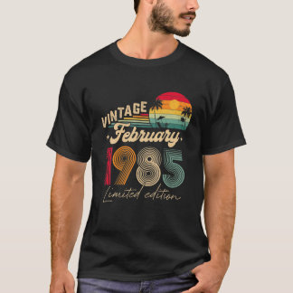 37. Geburtstagsgeschenk Männer Vintage Februar 198 T-Shirt