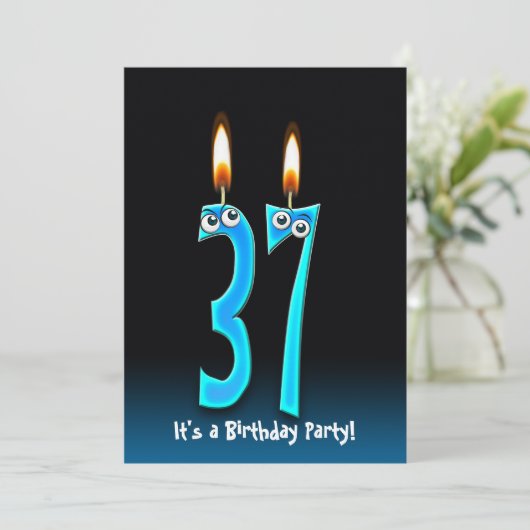 37. Geburtstagsparty Einladung (Stehend Vorderseite)