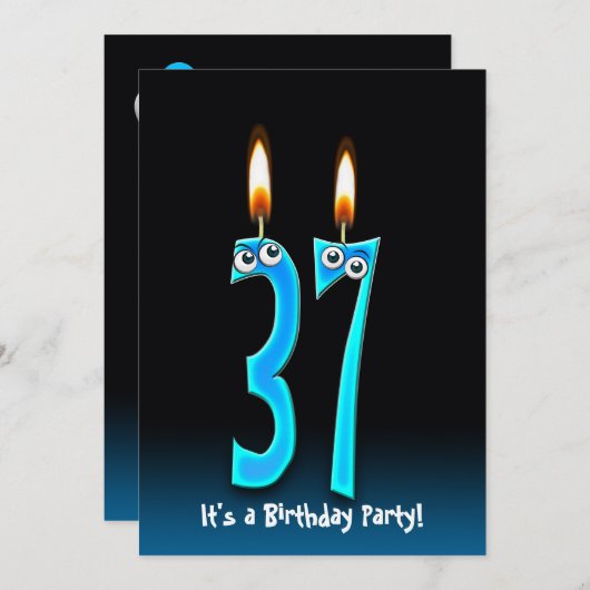 37. Geburtstagsparty Einladung (Vorne/Hinten)