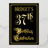 37. Geburtstagsparty — Extravagantes Drehbuch und Folieneinladung (Vorderseite)