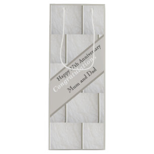 37. Hochzeitstag Alabaster, bearbeitbar Geschenktüte Für Weinflaschen