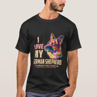 37 Ich liebe meinen deutschen Schäferhund, es sind T-Shirt