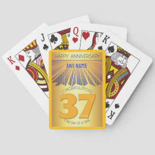 37 Jahr Golden Ray 12 Schritt CUSTOM NAME Spielkarten