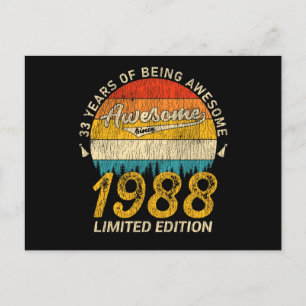 37 Jahre Alt 1988 Retro Awesome 37. Geburtstagsges Postkarte