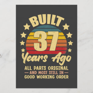 37 Jahre alt Alle Teile Original 37. Geburtstag Einladung