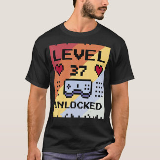 37 Jahre alt Geburtstag Gamer Level Variable Unloc T-Shirt