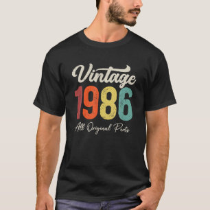 37 Jahre alte Vintage 1986 37. Geburtstagsdekorati T-Shirt