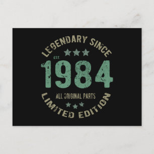 37 Jahre alter Tag 1984 Legende seit 37. Geburtsta Postkarte