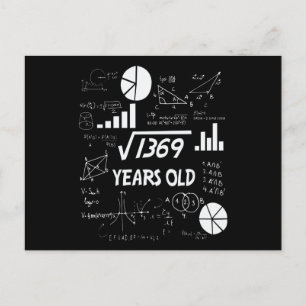 37 Jahre alter Tag Mathematiklehrer 37. Geburtstag Postkarte
