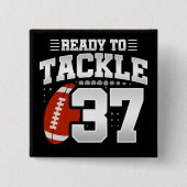 37 Jahre altes Tackle Football Party 37. Geburtsta Button (Vorderseite)