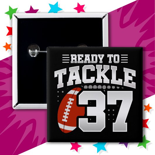 37 Jahre altes Tackle Football Party 37. Geburtsta Button