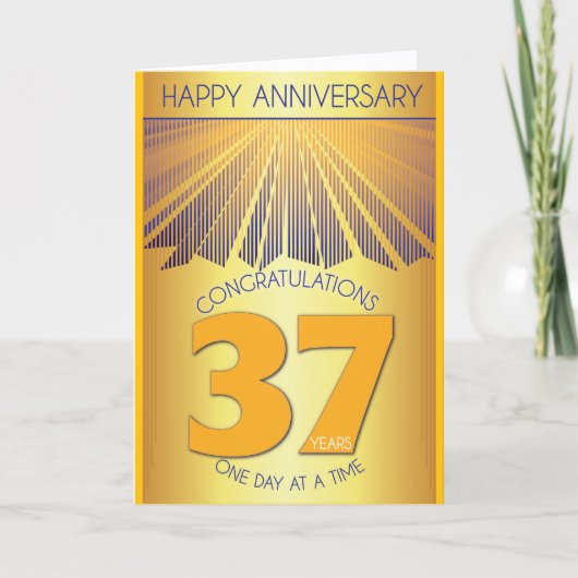 37 Jahre Jubiläum der Nüchternheit | Golden Ray 12 Karte (Vorderseite)