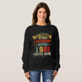 37 Jahre legendär geboren im April 1986 Sweatshirt (Vorne ganz)