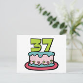 37-jähriger Geburtstagskuchen Postkarte (Stehend Vorderseite)