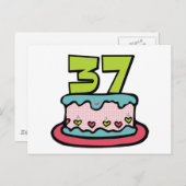 37-jähriger Geburtstagskuchen Postkarte (Vorne/Hinten)