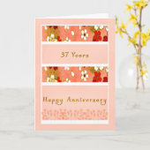 37. Jubiläumskarte in Peach Karte (Gelbe Blume)