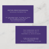 37 Moderne Berufliche Visitenkarten-Violett Visitenkarte (Vorne/Hinten)