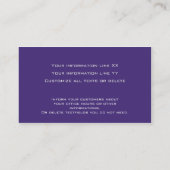 37 Moderne Berufliche Visitenkarten-Violett Visitenkarte (Rückseite)