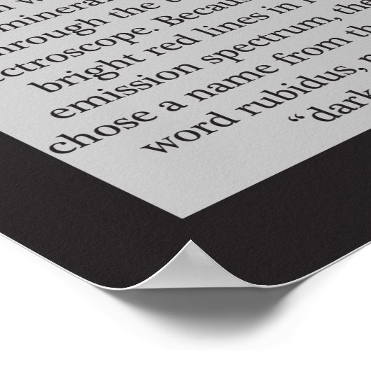 37. Periodische Tabelle der Elemente (Rb) Poster (Ecke)