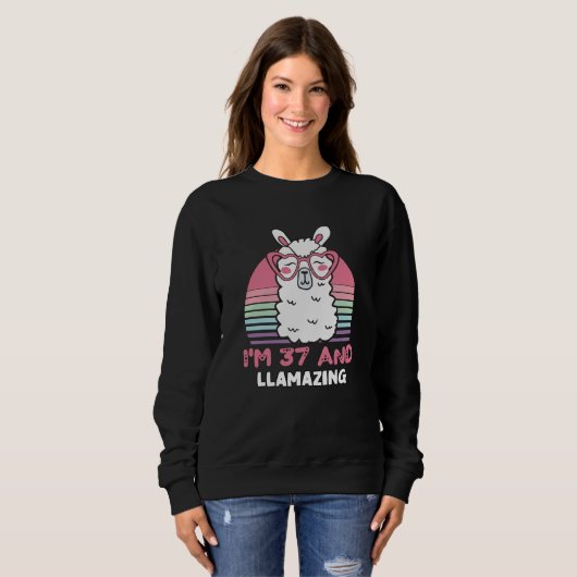 37 Year Old Bday Llamazing 37th Birthday Llama Sweatshirt (Vorne ganz)