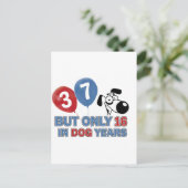 37 year old Dog years designs Postkarte (Stehend Vorderseite)