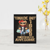 37 Year Old Made In 1989 Teddy Bear 37th Birthday Karte (Gelbe Blume)